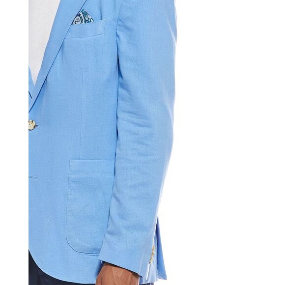 Tailorbyrd Mens  Solid Linen-Blend Sportcoat, Blue - Picture 4 of 5